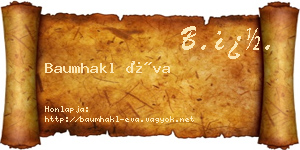 Baumhakl Éva névjegykártya